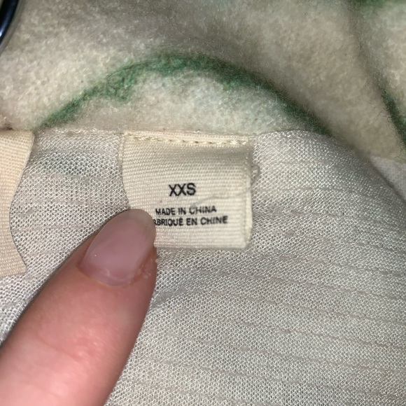 Anthropologie Cream & Green Egg Coat - Picture 3 of 4